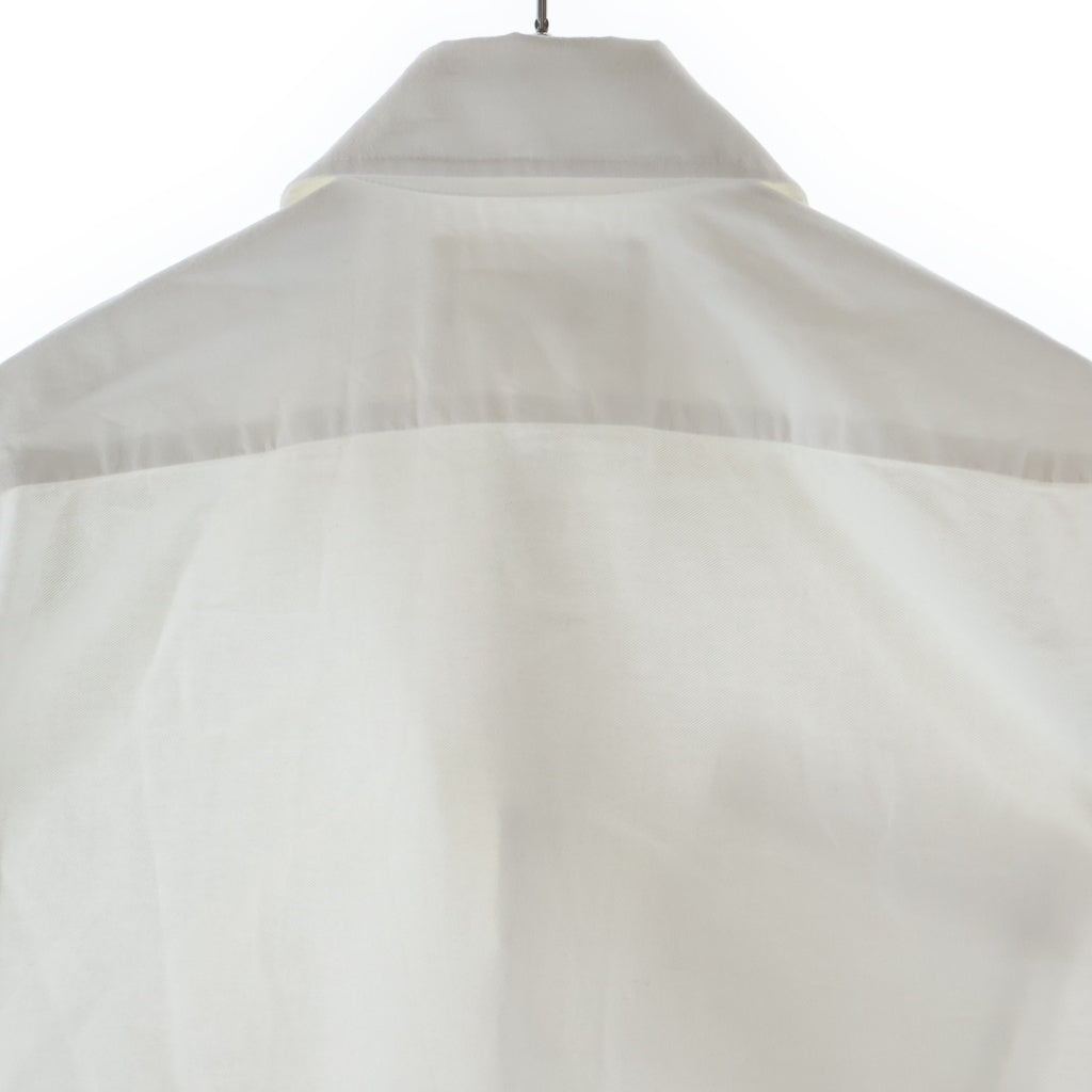 Yohji Yamamoto(ヨウジヤマモト) COTTON TWILL DRAPE BLOUSE コットン ツイル ドレープ ブラウス 長袖シャツ ホワイト PB-B01-002