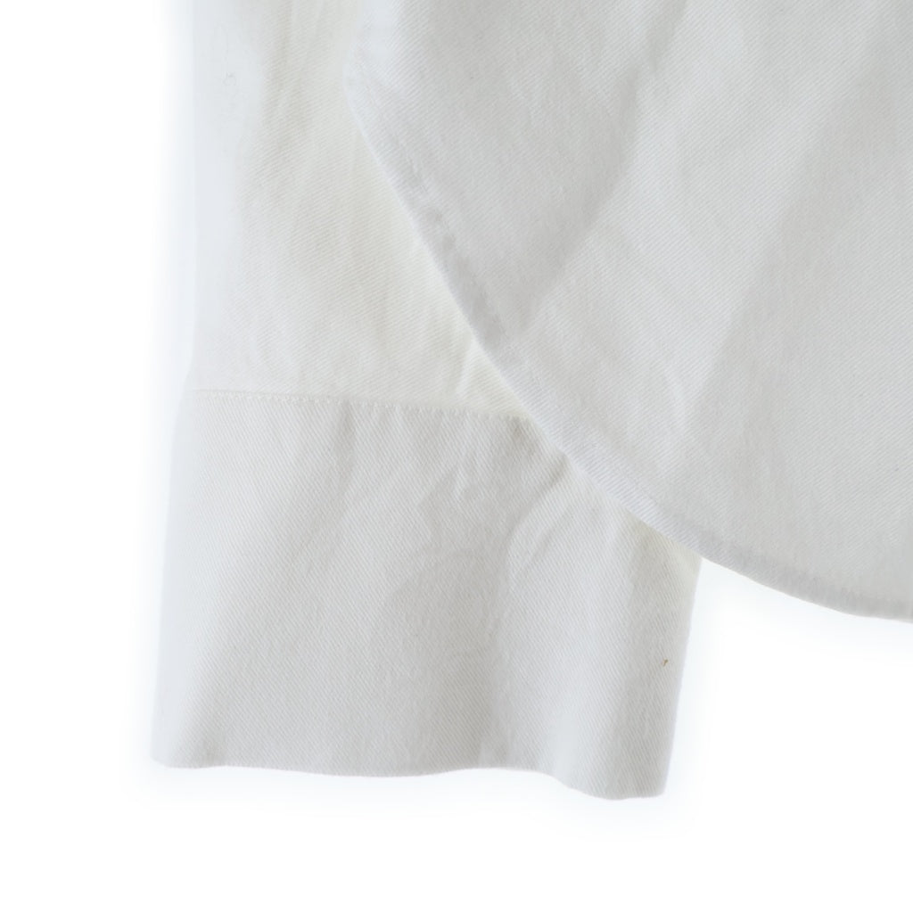 Yohji Yamamoto(ヨウジヤマモト) COTTON TWILL DRAPE BLOUSE コットン ツイル ドレープ ブラウス 長袖シャツ ホワイト PB-B01-002