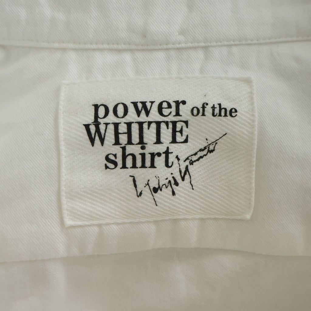 Yohji Yamamoto(ヨウジヤマモト) COTTON TWILL DRAPE BLOUSE コットン ツイル ドレープ ブラウス 長袖シャツ ホワイト PB-B01-002