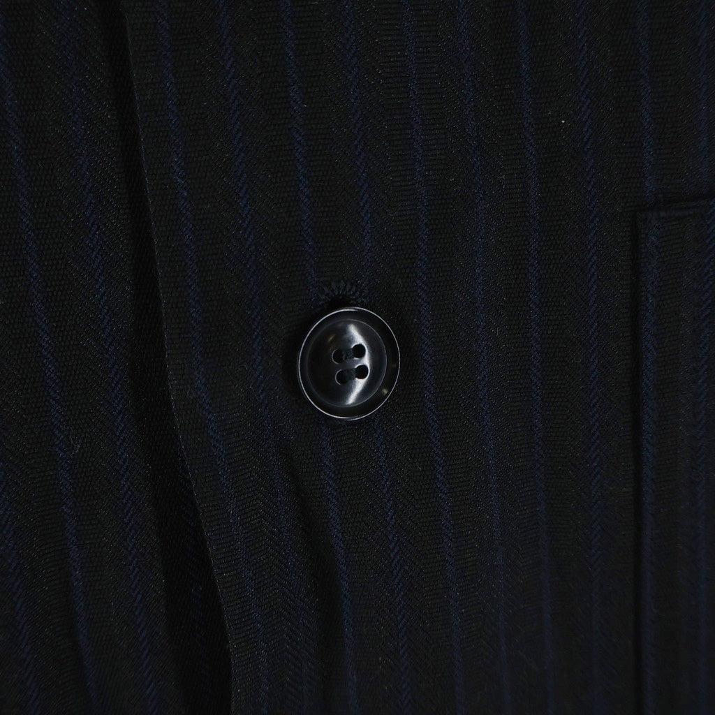 Y's(ワイズ) VISCOSE TWEED STRIPE LONG COAT ビスコース ツイードストライプ ロングコート ブラック YL-C41-230