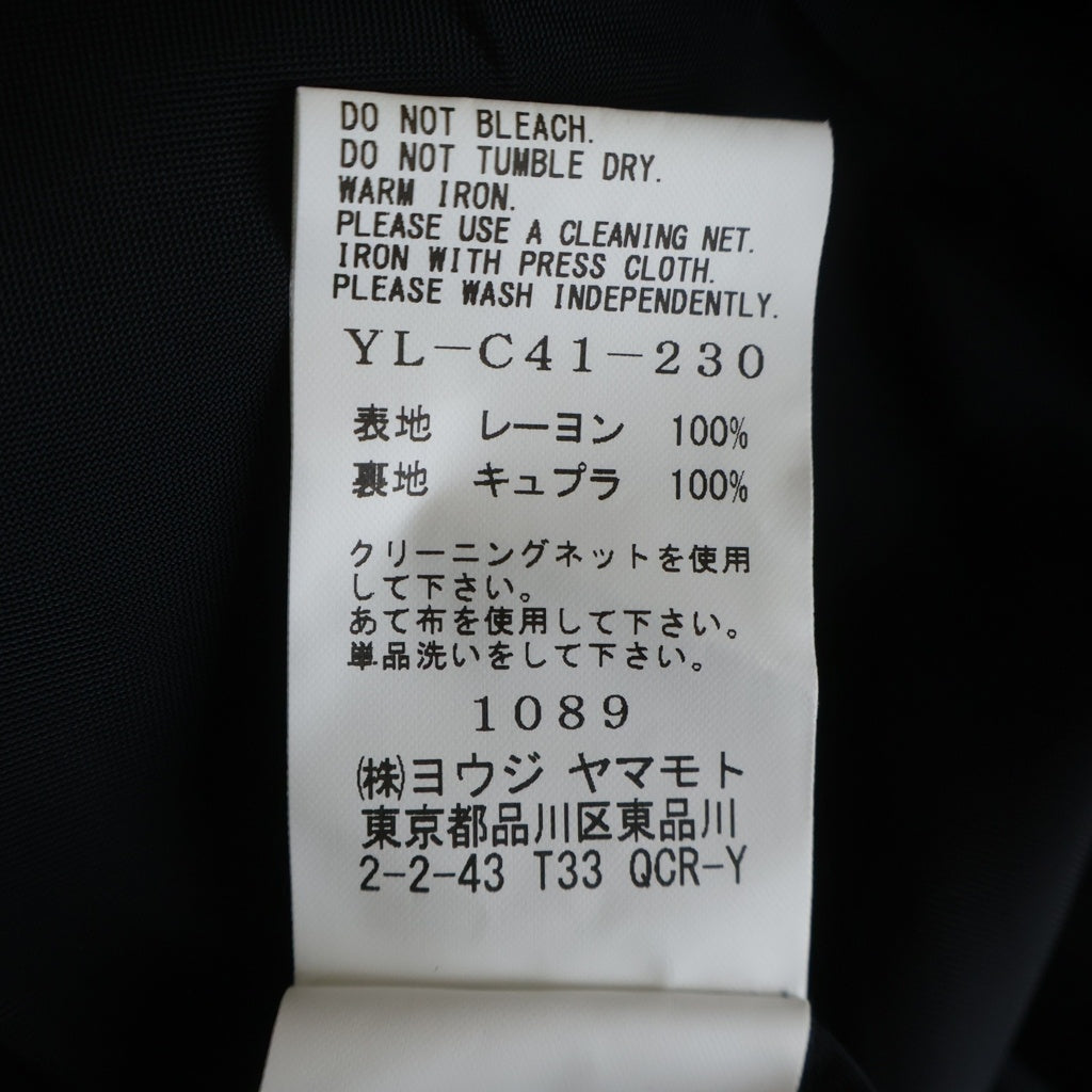 Y's(ワイズ) VISCOSE TWEED STRIPE LONG COAT ビスコース ツイードストライプ ロングコート ブラック YL-C41-230