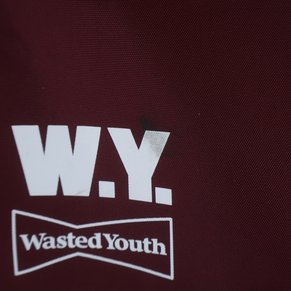 WASTED YOUTH(ウェイステッドユース) COACH JACKET 背面ロゴプリント ナイロン コーチジャケット ボルドー WY27JK001