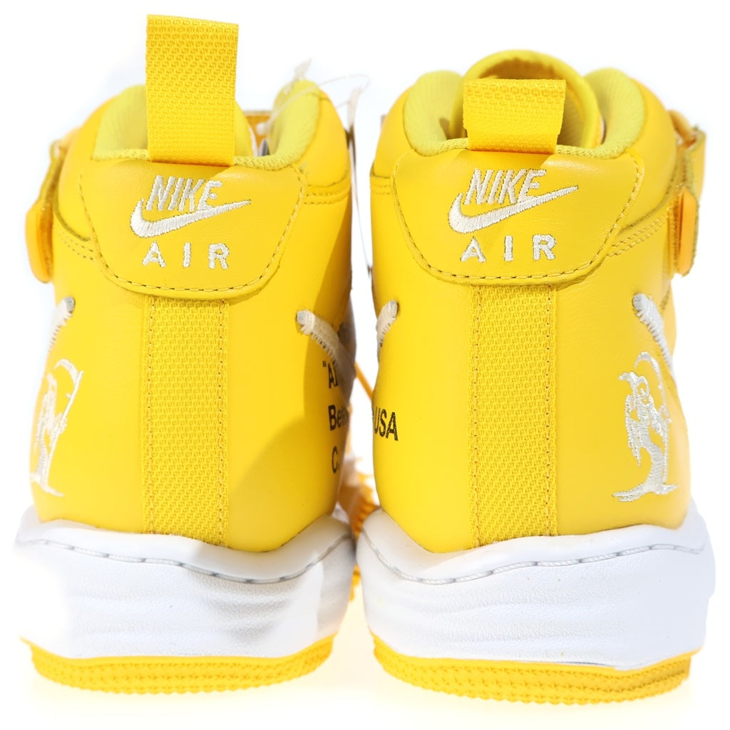 NIKE(ナイキ) ×OFF-WHITE AIR FORCE 1 MID SP LTHR DR0500-101 オフホワイト エアフォース1 ミッドカットスニーカー ホワイト/イエロー US10.5/28.5cm