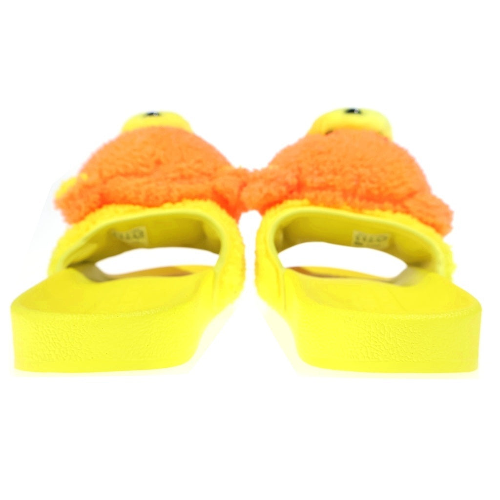 adidas(アディダス) ×JEREMY SCOTT ADILETTE TEDDY ORANGE ジェレミースコット アディレッタ テディ オレンジ ラバー スライドサンダル イエロー US10/28.5cm Q46582