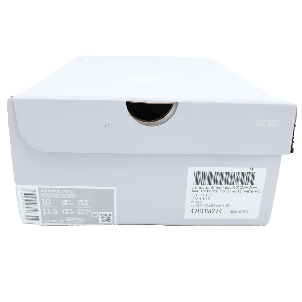 NIKE(ナイキ) AIR FORCE 1 07 2 VOLTAGE PURPLE エアフォースワン ローカットスニーカー ボルテージパープル ホワイト/パープル US10/28cm CJ1380-100