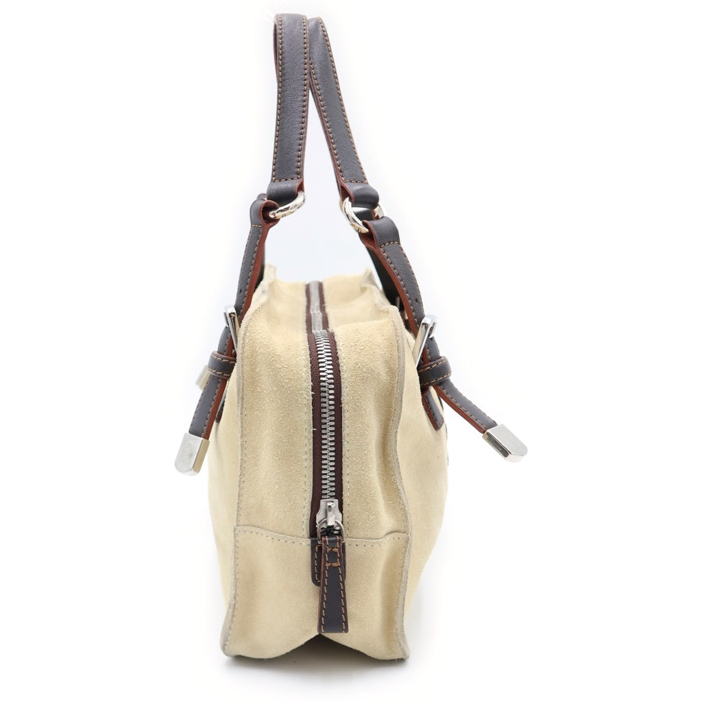 LOEWE(ロエベ) ヴィンテージ スタッズ スウェードレザー ハンドバッグ レディース ベージュ