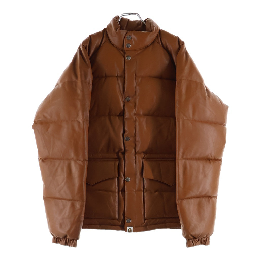 A BATHING APE(アベイシングエイプ) 復刻 シープスキン レザー ダウンジャケット ブラウン 001HJH701007M