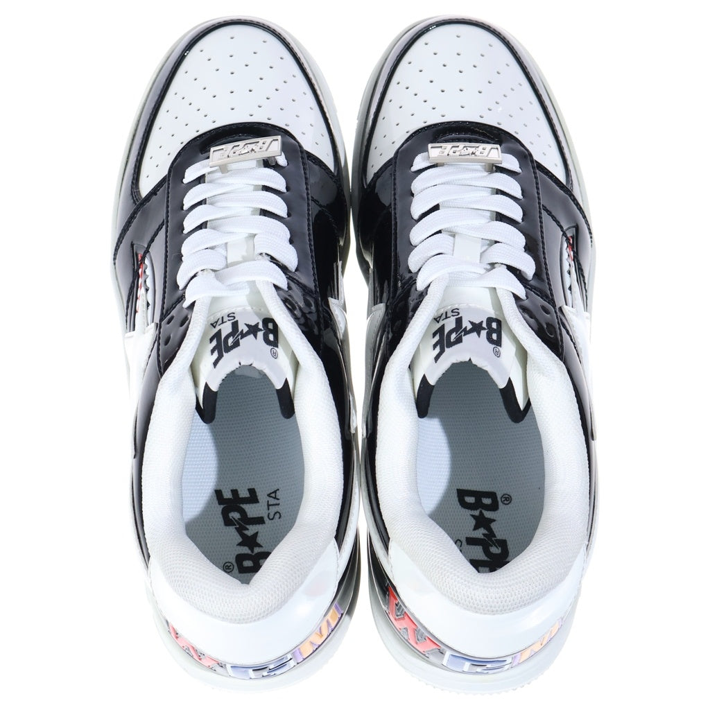 A BATHING APE(アベイシングエイプ) BAPE STAR LOW SHARK ベイプスター ロー パテントシャーク ローカットスニーカーシューズ ホワイト/ブラック US9/27cm