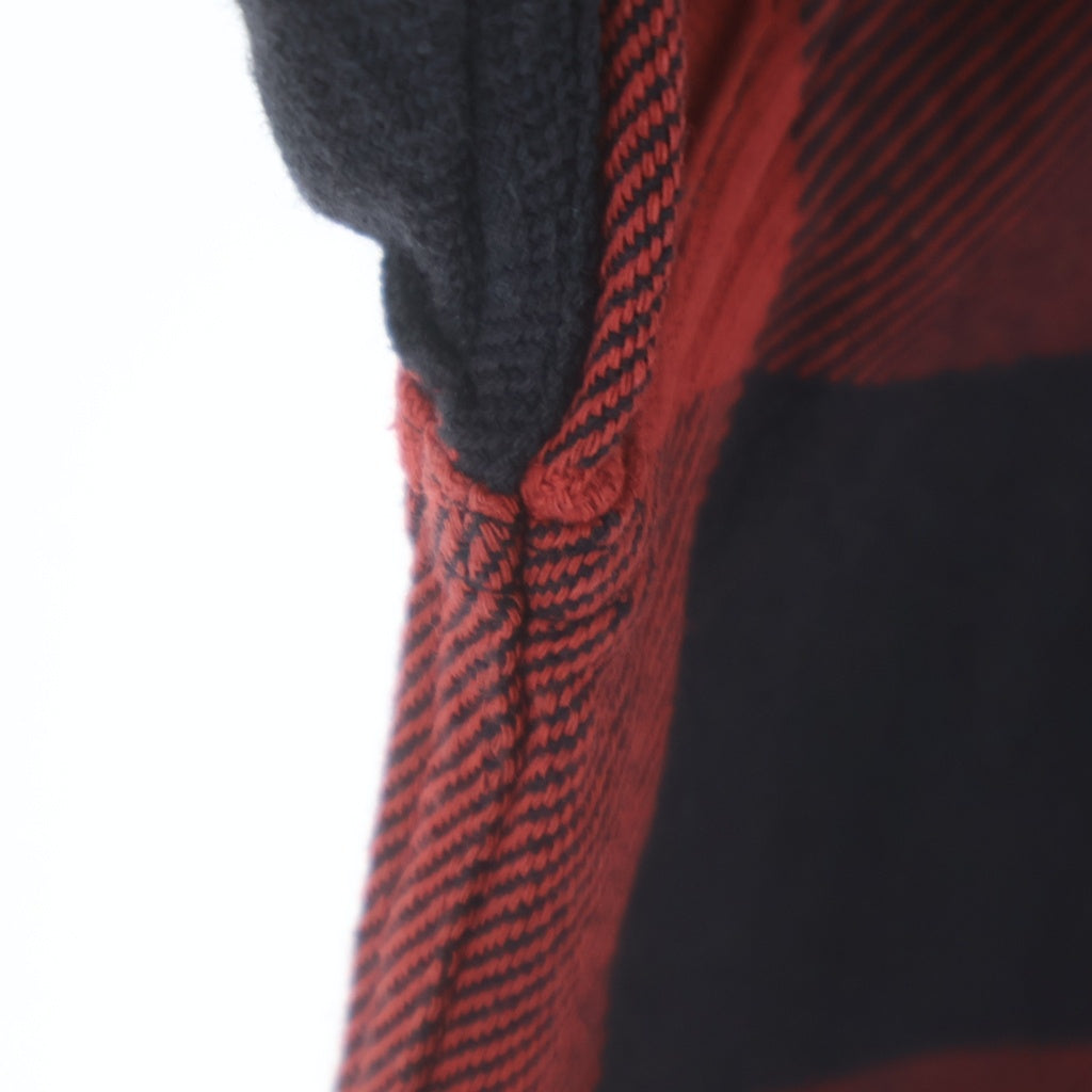 A BATHING APE(アベイシングエイプ) Flannel Check Shirt フランネルチェック 長袖シャツ レッドブラック 007SHF801001X