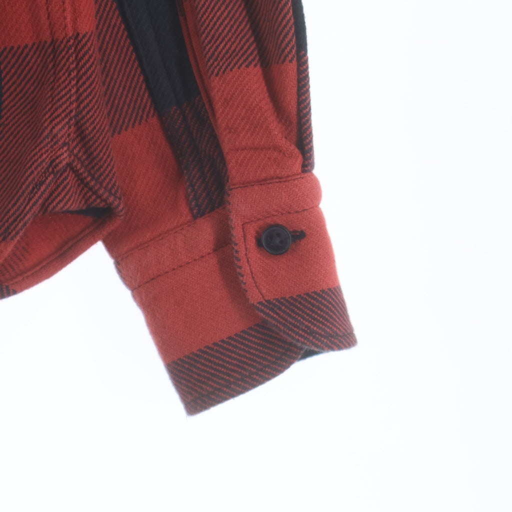 A BATHING APE(アベイシングエイプ) Flannel Check Shirt フランネルチェック 長袖シャツ レッドブラック 007SHF801001X