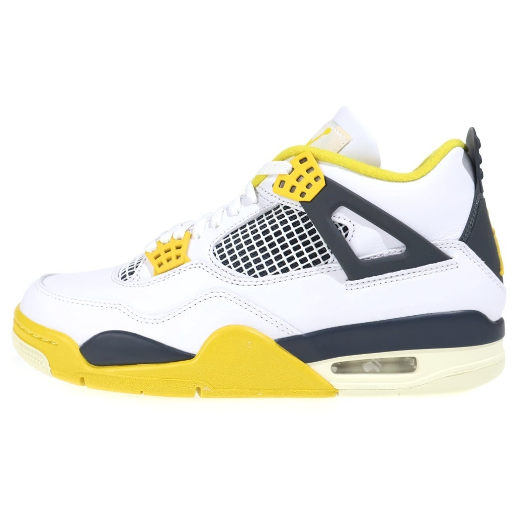 NIKE(ナイキ) WMNS AIR JORDAN 4 RETRO VIVID SULFUR AQ9129-101 エアジョーダン4 ミッドカットスニーカー ホワイト/イエロー/ブラック US W11/28cm