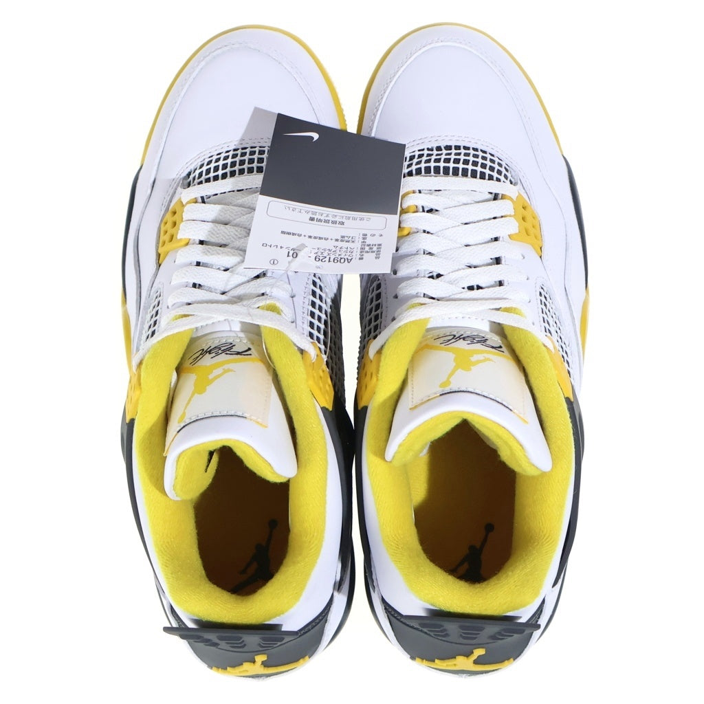 NIKE(ナイキ) WMNS AIR JORDAN 4 RETRO VIVID SULFUR AQ9129-101 エアジョーダン4 ミッドカットスニーカー ホワイト/イエロー/ブラック US W11/28cm