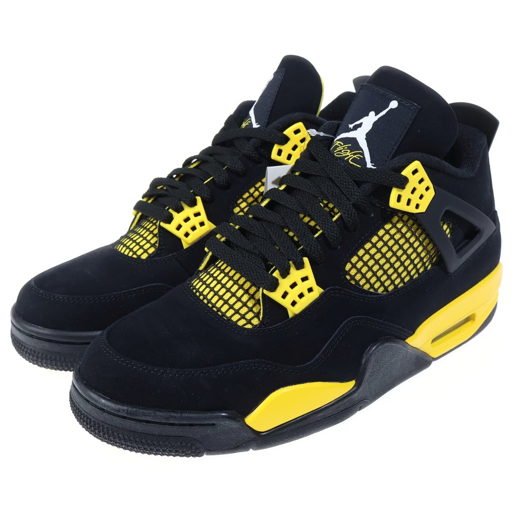NIKE(ナイキ) AIR JORDAN 4 RETRO THUNDER DH6927-017 エアジョーダン 4 レトロ サンダー ハイカットスニーカー ブラック/イエロー US9.5/27.5cm