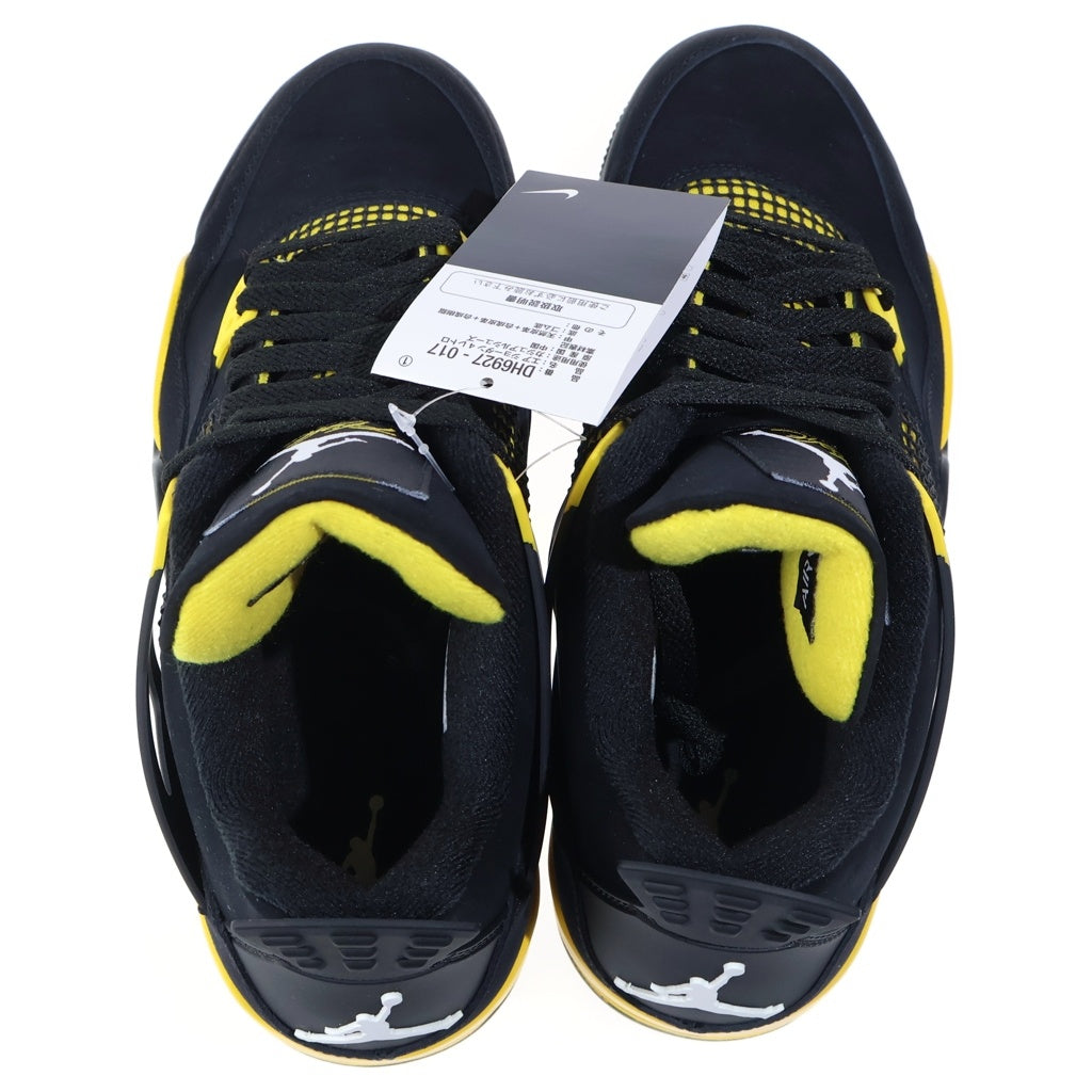 NIKE(ナイキ) AIR JORDAN 4 RETRO THUNDER DH6927-017 エアジョーダン 4 レトロ サンダー ハイカットスニーカー ブラック/イエロー US9.5/27.5cm