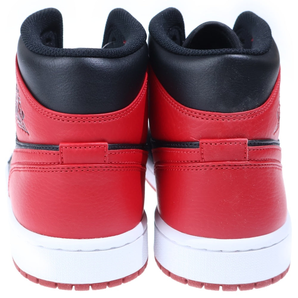 NIKE(ナイキ) AIR JORDAN 1 MID BRED 554724-074 エアジョーダン1 ブレッド ミッドスニーカー ブラック/レッド US9.5/27.5cm