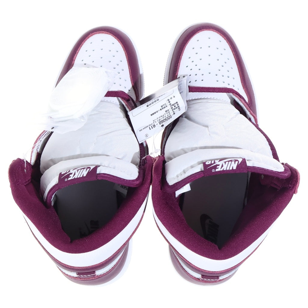 NIKE(ナイキ) AIR JORDAN 1 HIGH OG BORDEAUX 555088-611 エアジョーダン1 ボルドーハイカットスニーカー ボルドー/ホワイト US9.5/27.5cm