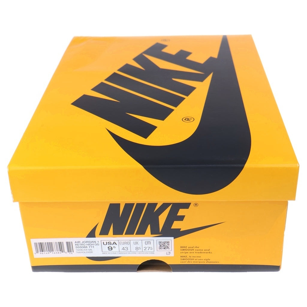 NIKE(ナイキ) AIR JORDAN1 RETRO HIGH OG TAX 555088-711 エアジョーダン1 タクシー ハイカットスニーカー イエロー/ホワイト/ブラック US9.5/27.5cm