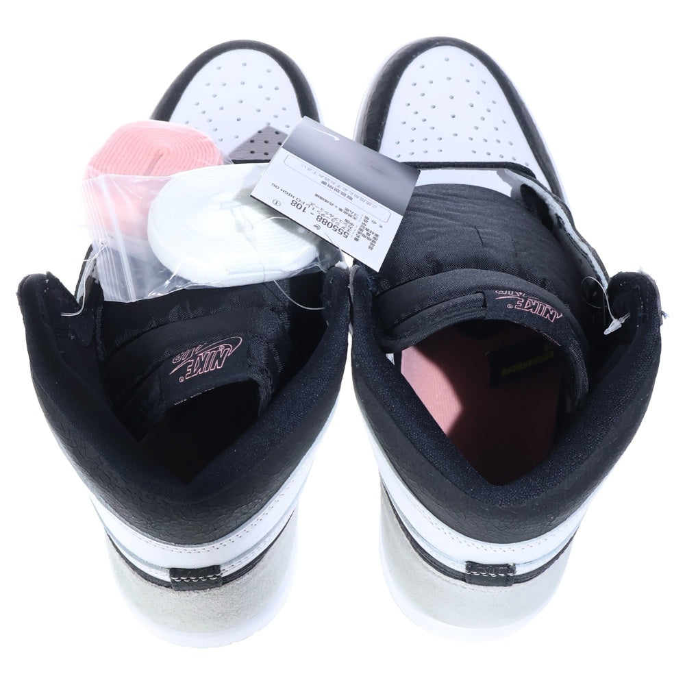 NIKE(ナイキ) AIR JORDAN1 RETRO HIGH OG BLEACHED CORAL 555088-108 エアジョーダン1 ブリーチドコーラル ハイカットスニーカー ホワイト/グレー US9.5/27.5cm