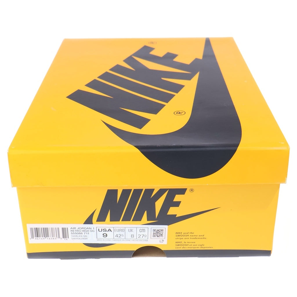 NIKE(ナイキ) AIR JORDAN 1 RETRO HIGH TAXI エアジョーダン 1 レトロ タクシー ハイカットスニーカー シューズ イエロー/ブラック US9/27cm 555088-711