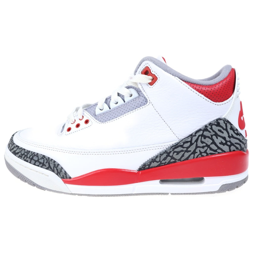 NIKE(ナイキ) AIR JORDAN 3 RETRO エアジョーダン 3 レトロ ファイヤーレッド ハイカットスニーカー ホワイト/レッド US9.5/27.5cm DN3707-160