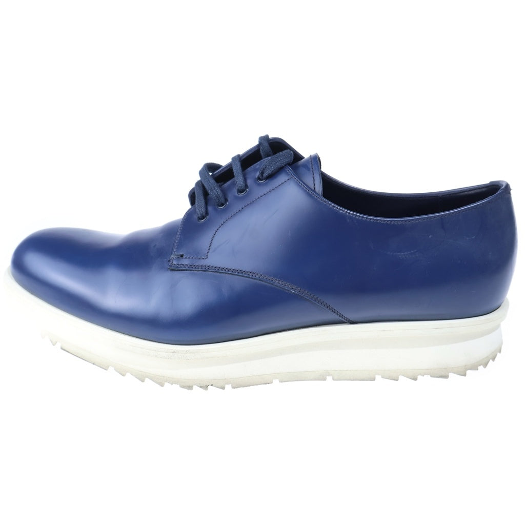 PRADA(プラダ) SPAZZOLATO ROIS ポリッシュドレザー プレーントゥ ダービーシューズ ローカットスニーカー ネイビー 2EE092