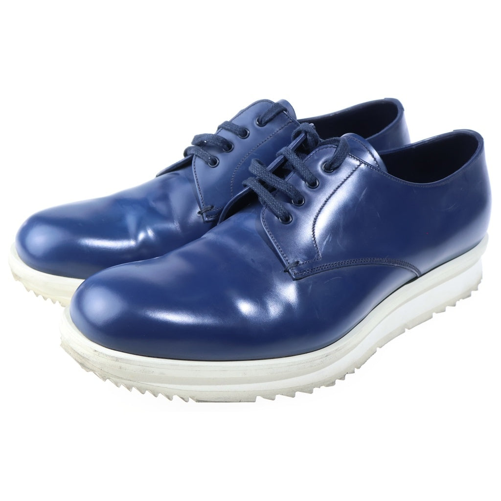 PRADA(プラダ) SPAZZOLATO ROIS ポリッシュドレザー プレーントゥ ダービーシューズ ローカットスニーカー ネイビー 2EE092