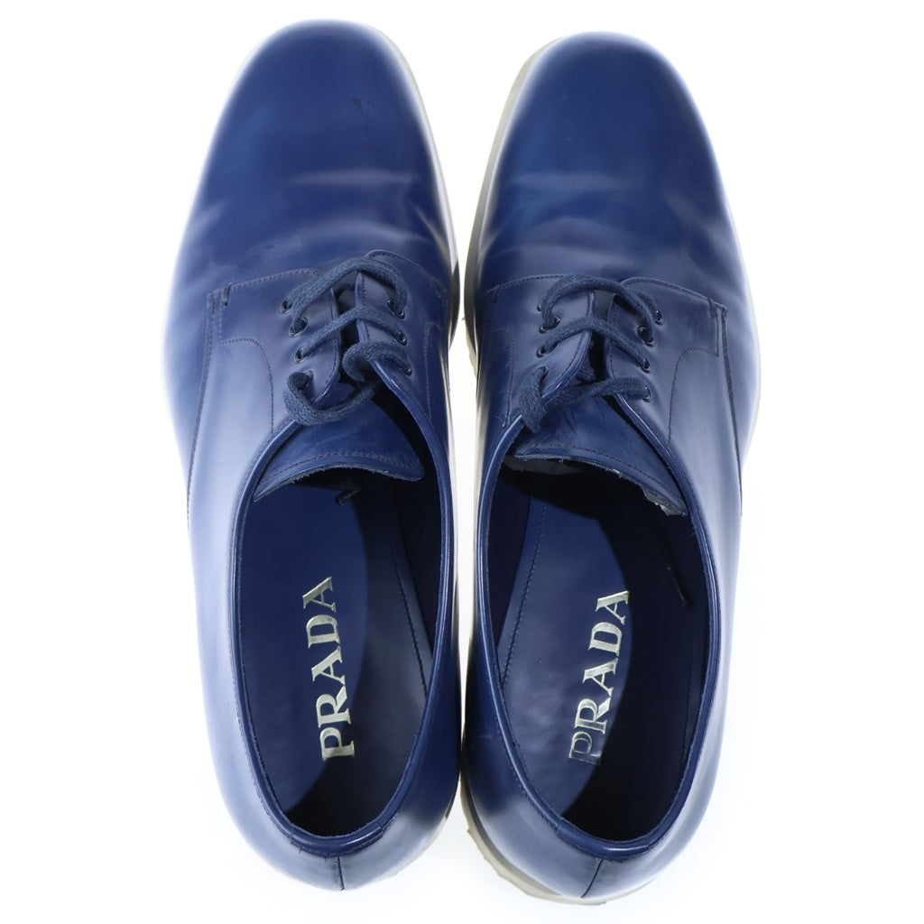 PRADA(プラダ) SPAZZOLATO ROIS ポリッシュドレザー プレーントゥ ダービーシューズ ローカットスニーカー ネイビー 2EE092