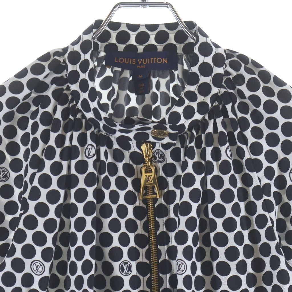 LOUIS VUITTON(ルイヴィトン) 22AW LV ドット総柄 ジップアップ ジャケット ホワイトブラック レディース RW222J J19 FNJA01