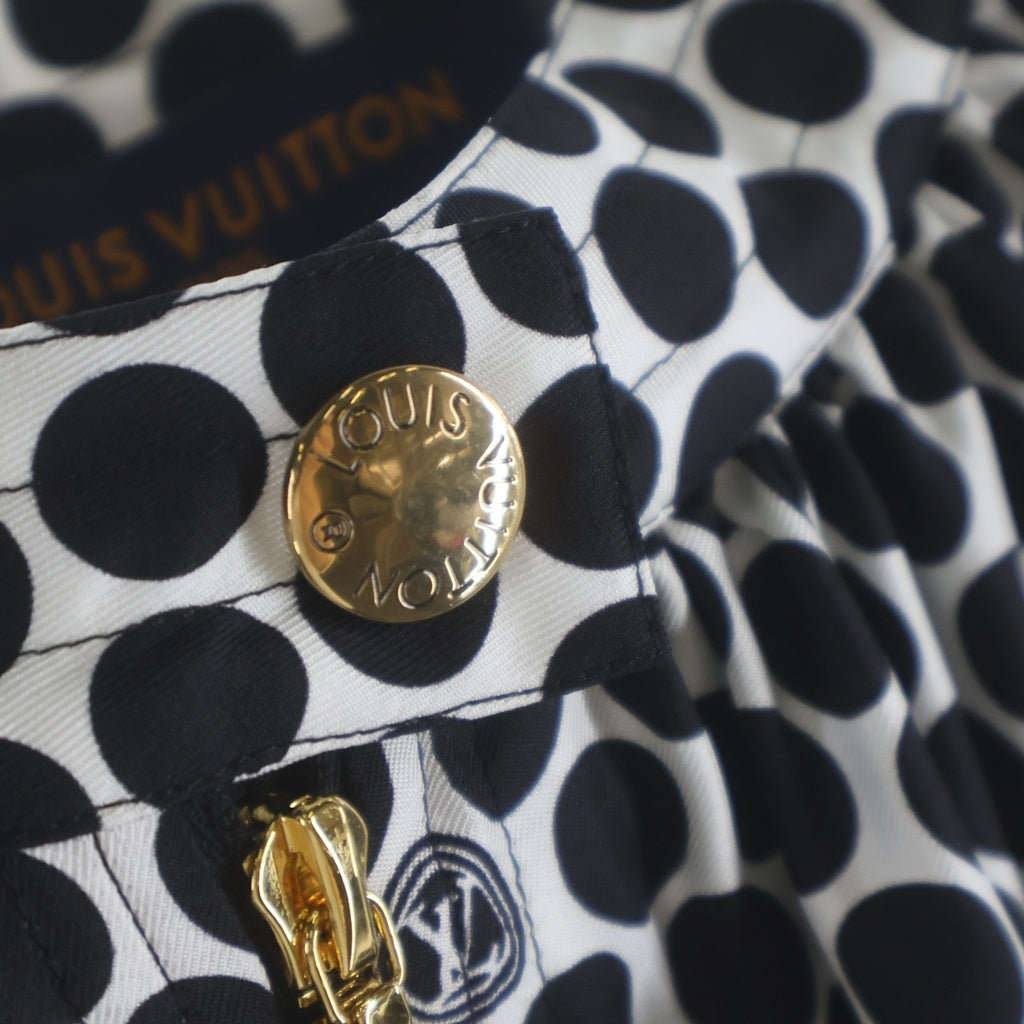 LOUIS VUITTON(ルイヴィトン) 22AW LV ドット総柄 ジップアップ ジャケット ホワイトブラック レディース RW222J J19 FNJA01