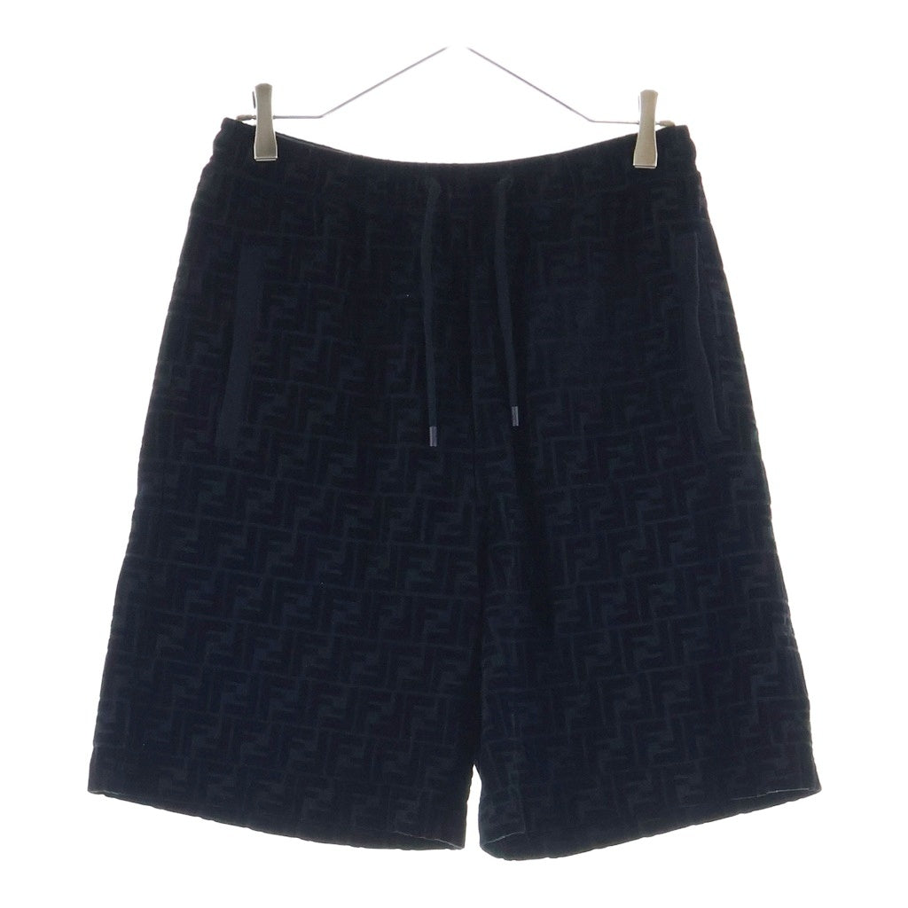 FENDI(フェンディ) 21SS FFズッカ柄 ベロア ショートパンツ ハーフパンツ ショートパンツ ブラック FB0689 A7D5