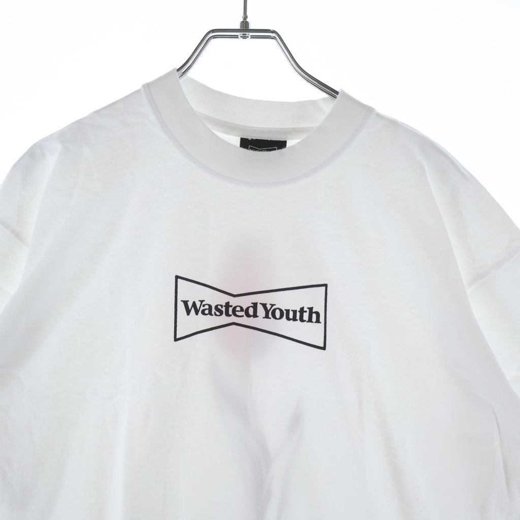 WASTED YOUTH(ウェイステッドユース) Logo S/S Tee ロゴ半袖Tシャツ ホワイト/ブラック