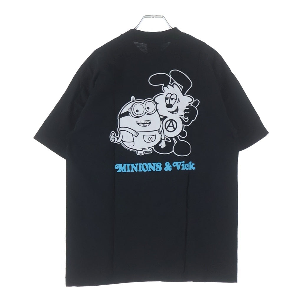 WASTED YOUTH(ウェイステッドユース) ×MINIONS VERDY VICK BOX SET ミニオンズ ヴェルディ ヴィック ボックス セット ロゴプリント クルーネック 半袖Tシャツ カットソー ブラック