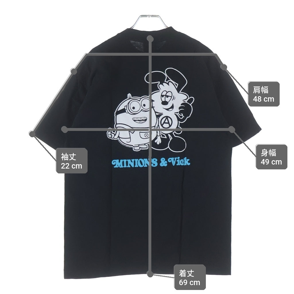 WASTED YOUTH(ウェイステッドユース) ×MINIONS VERDY VICK BOX SET ミニオンズ ヴェルディ ヴィック ボックス セット ロゴプリント クルーネック 半袖Tシャツ カットソー ブラック