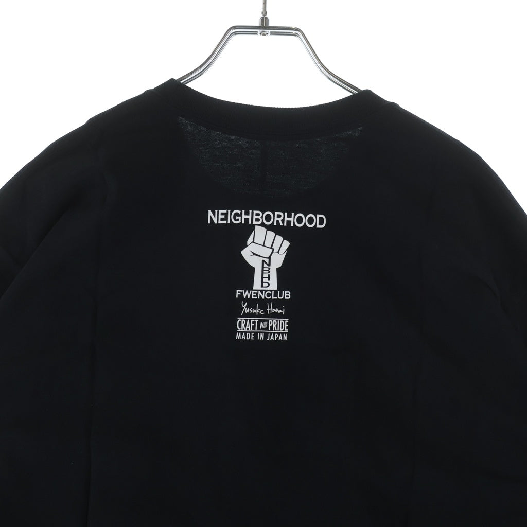 NEIGHBORHOOD(ネイバーフッド) 23AW ×YUSUKE HANAI 花井祐介 フロントプリント 半袖Tシャツ ブラック 232PCFYN-ST01S