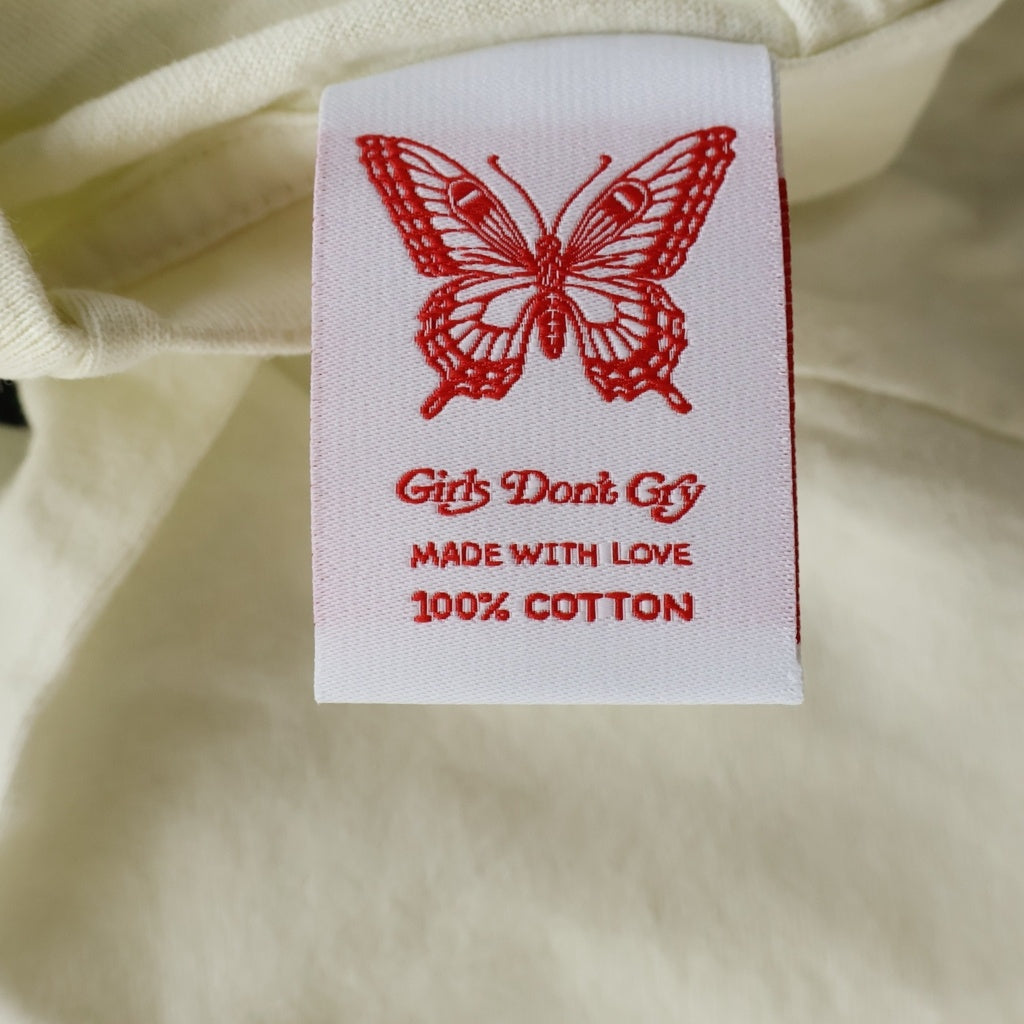 Girls Don't Cry(ガールズドントクライ) ロゴプリント クルーネック 半袖Tシャツ カットソー ホワイト