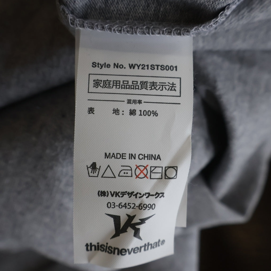 WASTED YOUTH(ウェイステッドユース) ×thisisneverthat Logo S/S Tee ディスイズネバーザット ロゴ半袖Tシャツ グレー
