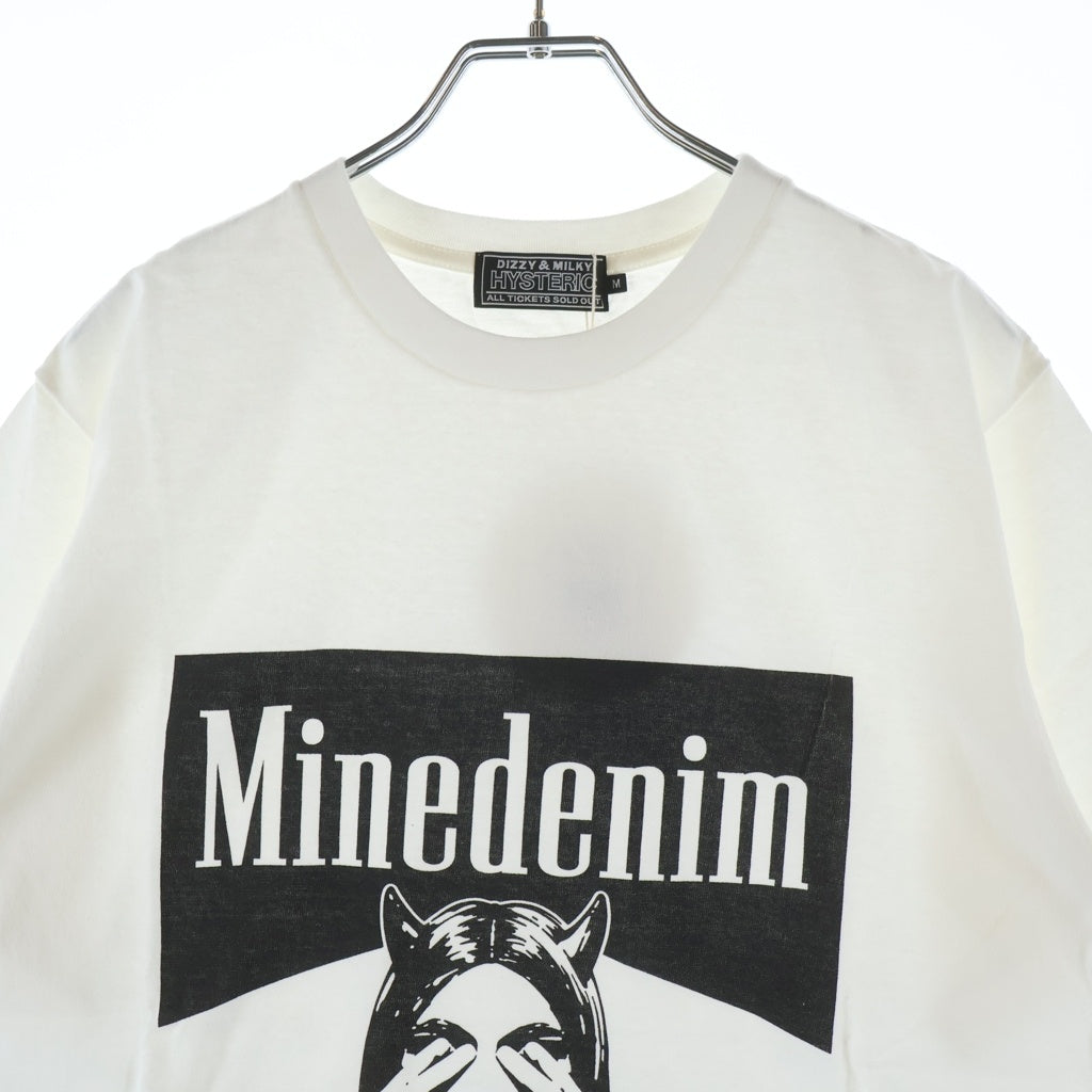 HYSTERIC GLAMOUR(ヒステリックグラマー) ×MINEDENIM マインデニム プリント半袖Tシャツ ホワイト MND-HYS005-00-M2