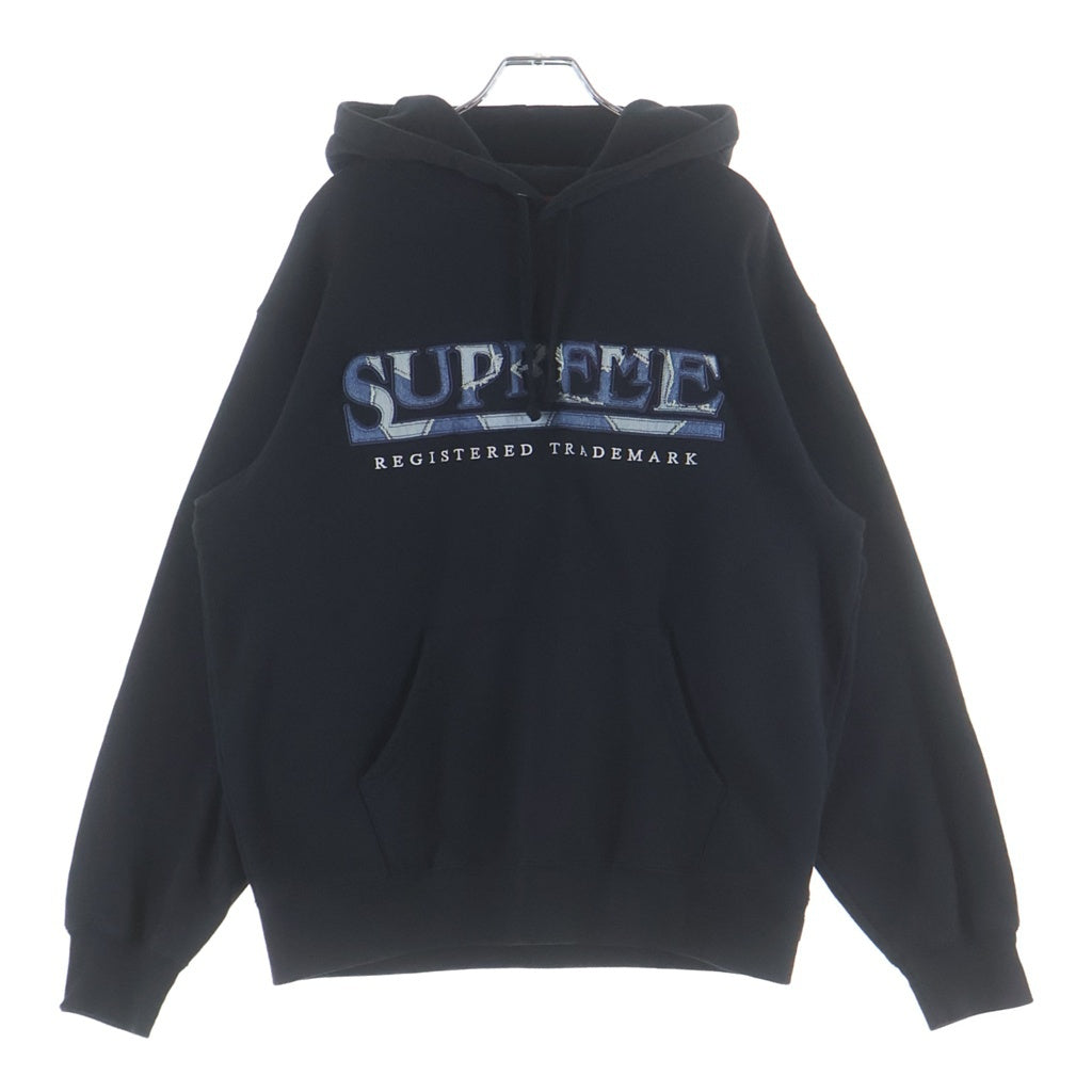 SUPREME(シュプリーム) 21SS Denim Logo Hooded Sweatshirt デニム ロゴ フーデッド スウェットシャツ プルオーバーパーカー ブラック