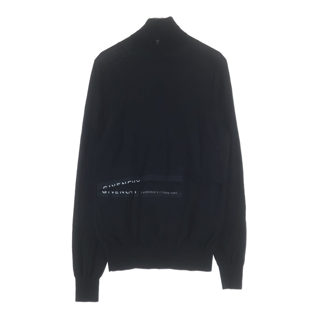 GIVENCHY(ジバンシィ) ロゴテープデザイン ウール タートルネック ニットセーター ブラック