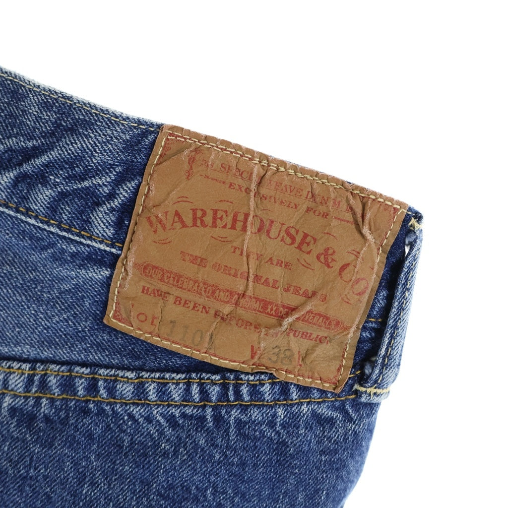 WAREHOUSE(ウェアハウス) 1101 USED WASH DENIM PANTS ウォッシュ加工 ボタンフライ デニム パンツ ライトブルー