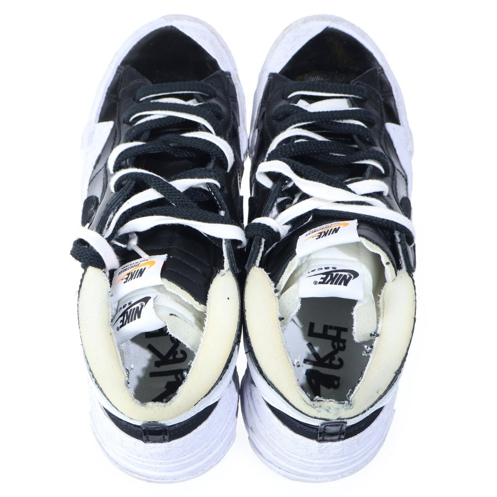 NIKE(ナイキ) ×sacai BLAZER LOW BLACK PATENT LEATHER サカイ ブレーザー ブラック パテント レザー ローカットスニーカー ブラック/ホワイト US10.5/28.5cm DM6443-001