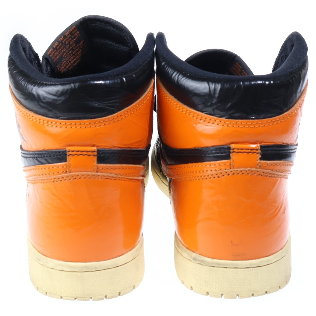 NIKE(ナイキ) AIR JORDAN1 RETRO HIGH OG エアジョーダン1 シャッタード バックボード3.0 ハイカットスニーカー ブラック/オレンジ US10.5/28.5cm 555088-028