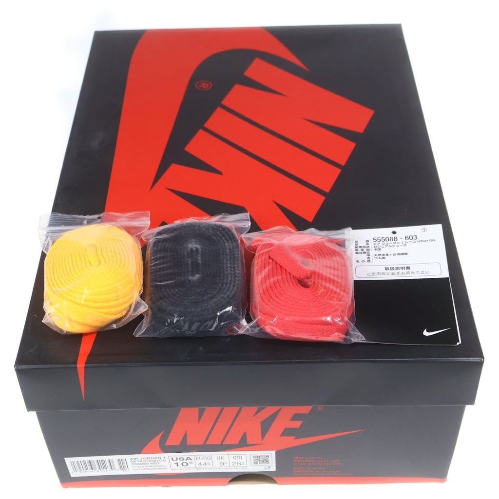 NIKE(ナイキ) AIR JORDAN 1 RETRO HIGH OG LIGHT FUSION RED エアジョーダン1 レトロ ライトフュージョン レッド ハイカットスニーカー US10.5/28.5cm 555088-603