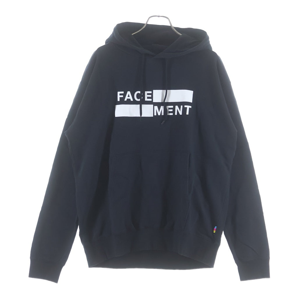 THE CONVENI(ザコンビニ) ×FACETASM FACE/MENT HOODIE ファセッタズム ロゴプリント スウェット プルオーバーパーカー ブラック PPM-39050-C