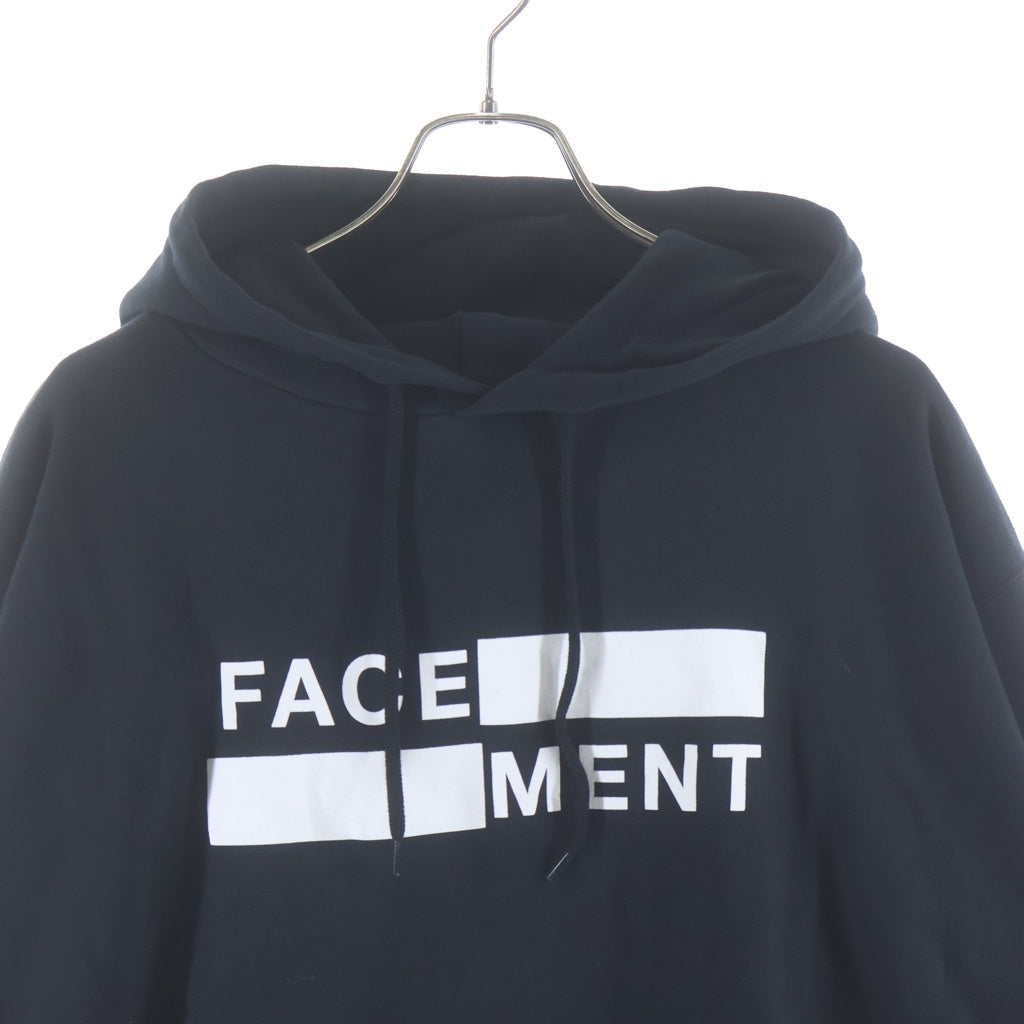 THE CONVENI(ザコンビニ) ×FACETASM FACE/MENT HOODIE ファセッタズム ロゴプリント スウェット プルオーバーパーカー ブラック PPM-39050-C