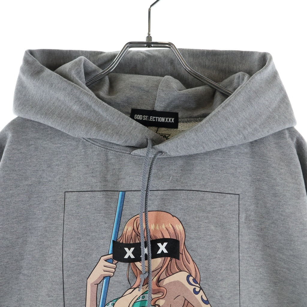GOD SELECTION XXX(ゴッドセレクショントリプルエックス) 22AW ×Onepiece Nami Pullover Parka ワンピース ナミ スウェットプルオーバーパーカー グレー GX-A22-OPHD-01