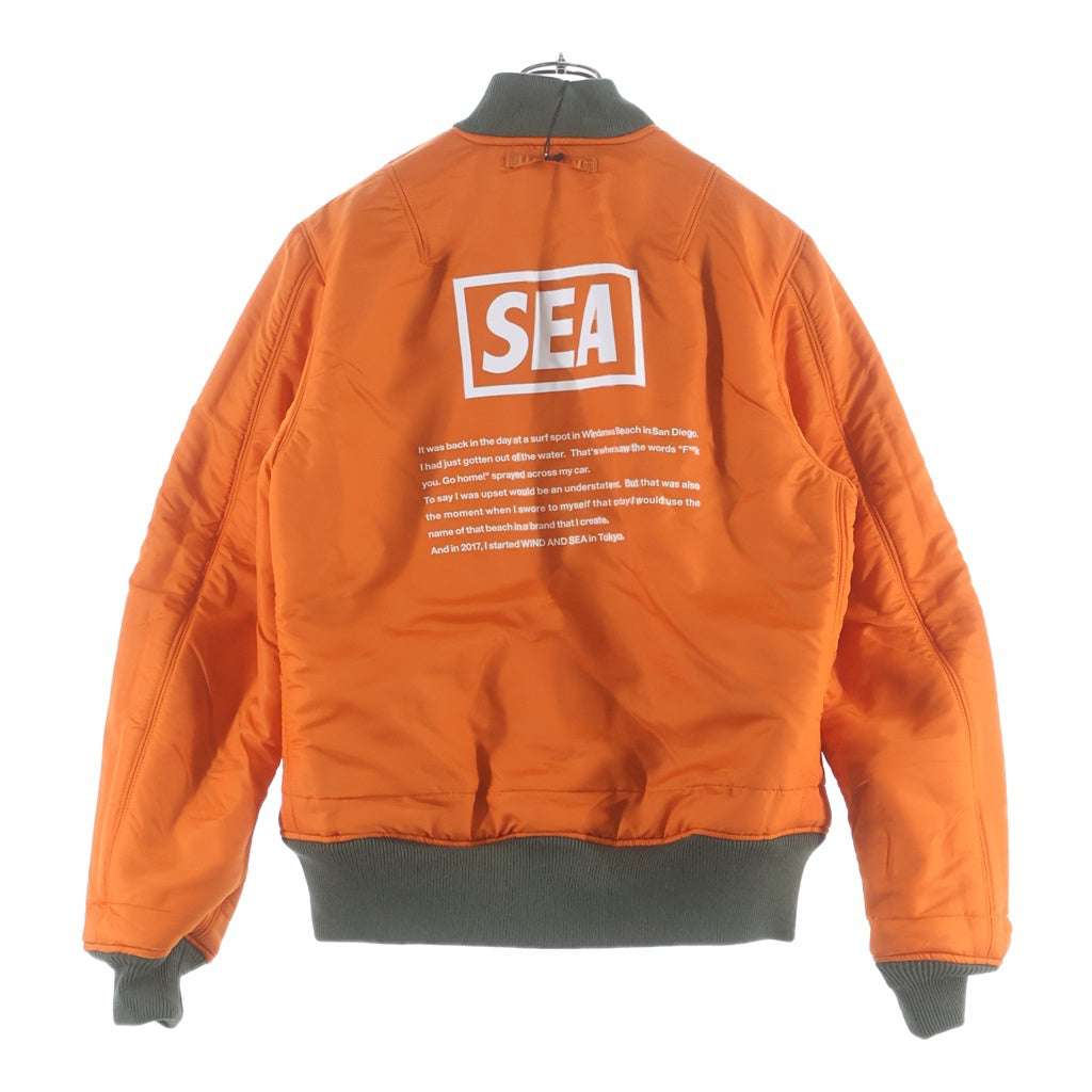 WIND AND SEA(ウィンダンシー) 19AW WDS REVERSIBLE MA-1 ロゴ リバーシブル MA-1 フライトジャケット カーキ/オレンジ WDS-19A-JK-07