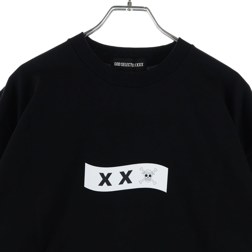 GOD SELECTION XXX(ゴッドセレクショントリプルエックス) 21SS ×Onepiece SS Tee ワンピース 麦わらの一味 海賊旗 半袖Tシャツ ブラック GX-S21-OPST-04
