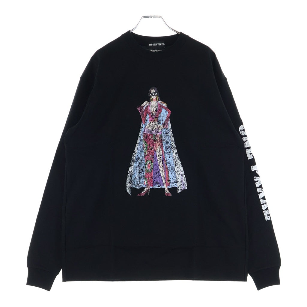GOD SELECTION XXX(ゴッドセレクショントリプルエックス) 22AW ×Onepiece LS Tee ワンピース ボアハンコック 長袖Tシャツ ブラック GX-A22-OPLT-01
