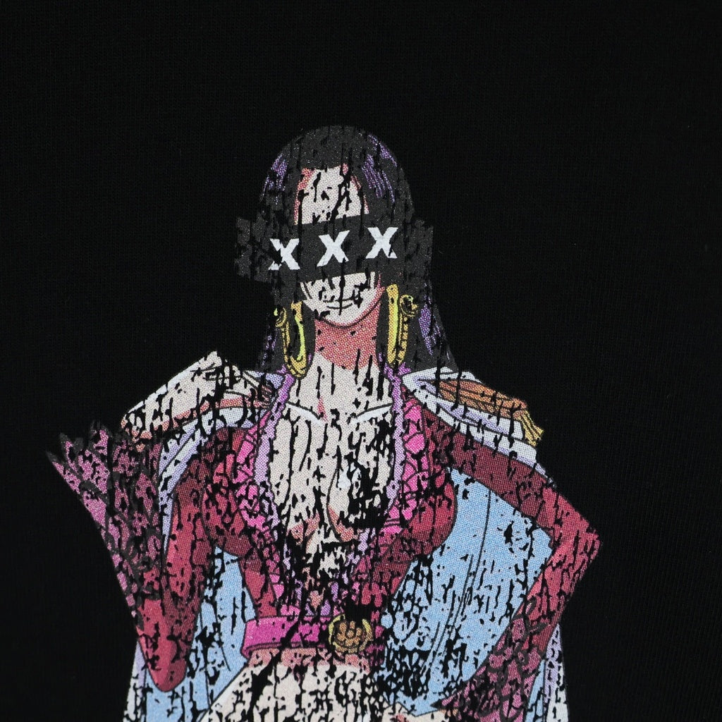 GOD SELECTION XXX(ゴッドセレクショントリプルエックス) 22AW ×Onepiece LS Tee ワンピース ボアハンコック 長袖Tシャツ ブラック GX-A22-OPLT-01